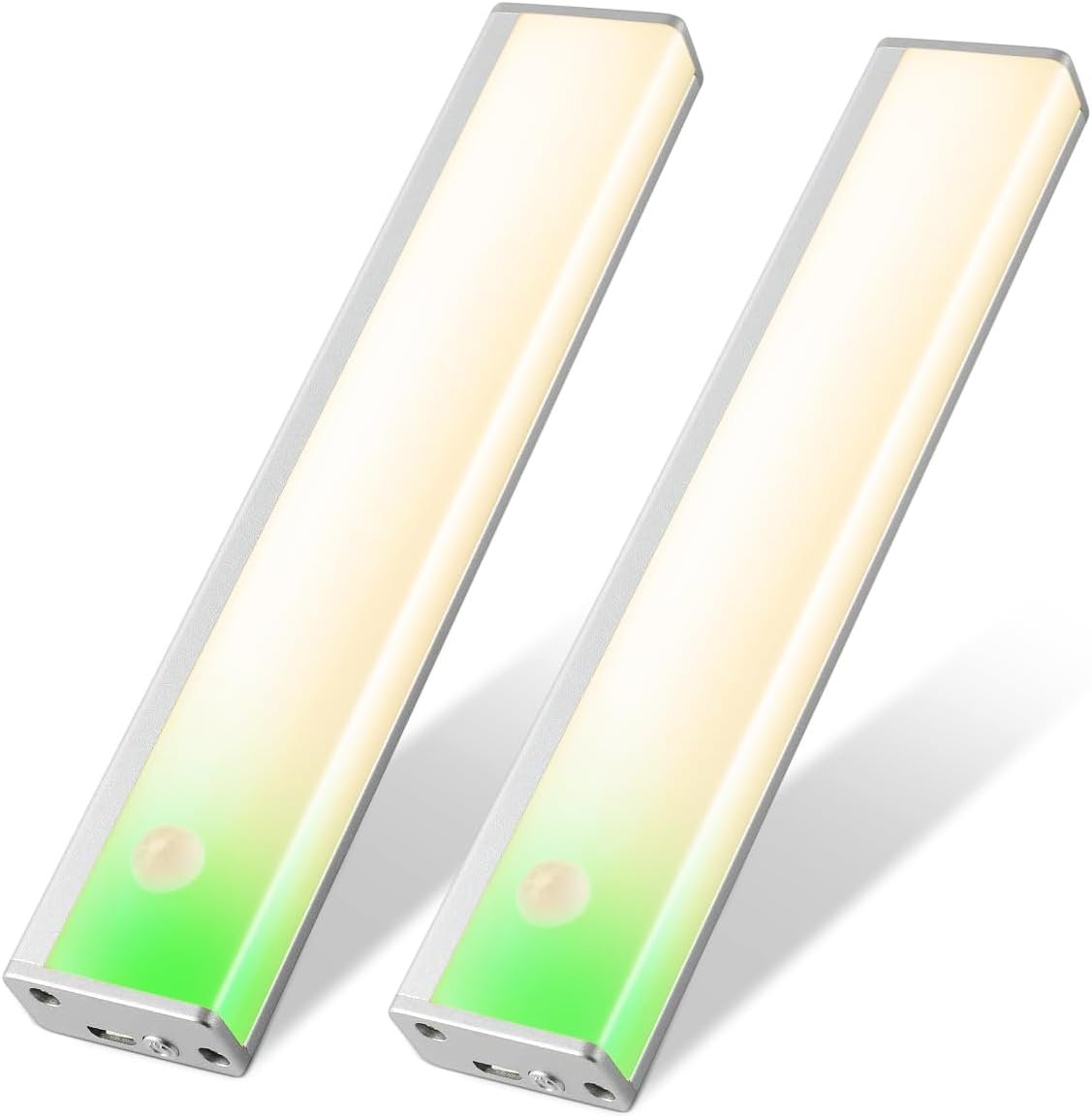 Under Cabinet Light LED Rechargeable Battery Operated Motion Sensor Light Indoor 2 Pack Magnetic Closet Lights Wireless Under Counter Lights for Kitchen, Stairs,Motion Bar 20cm