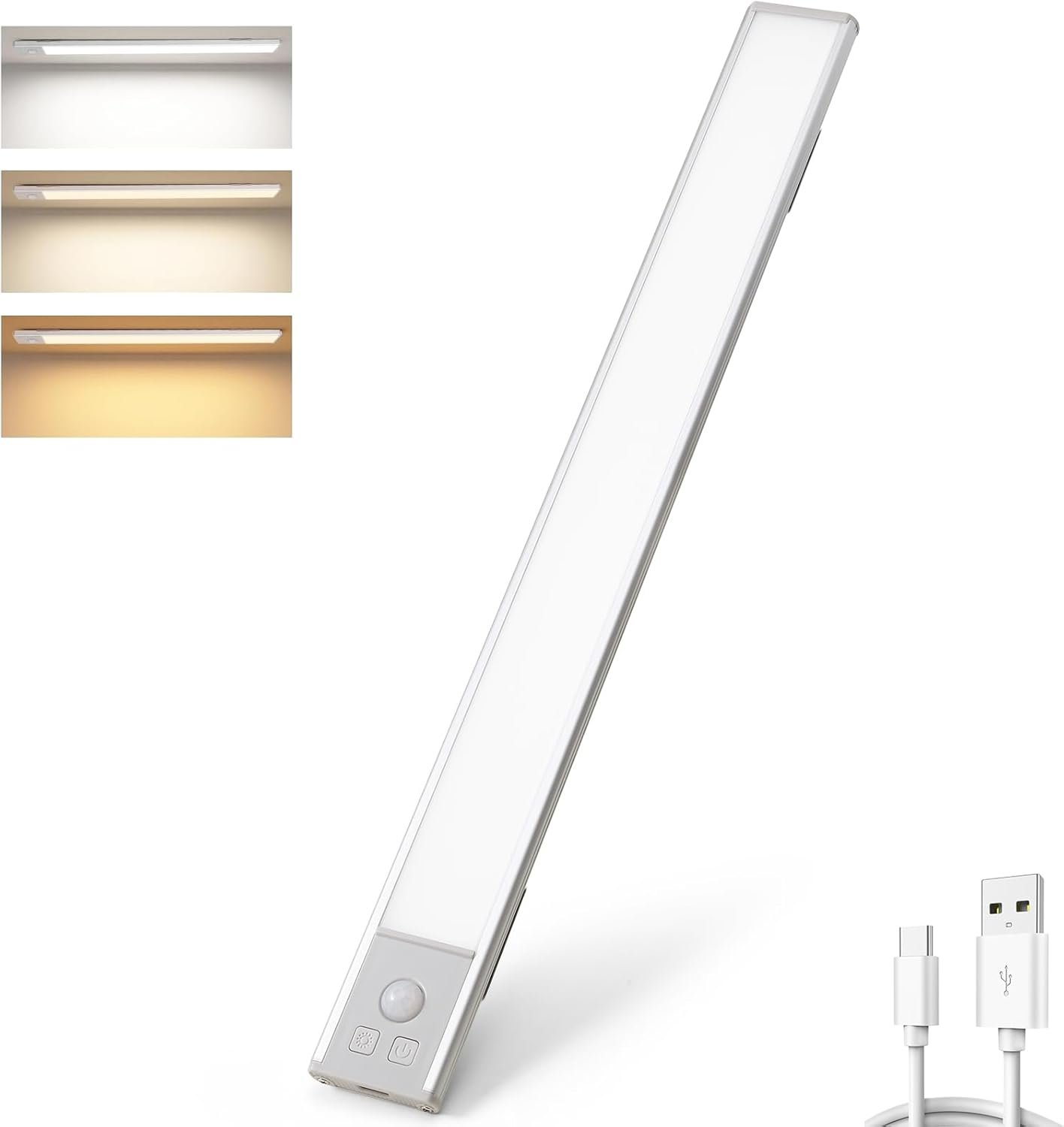 Under Cabinet Lights, Dimmable LED Closet Lights, LED Motion Sensor Light, Wireless USB Rechargeable Magnetic Under Under Cabinet Lighting for Kitchen, Closet,Hallway,Wardrobe