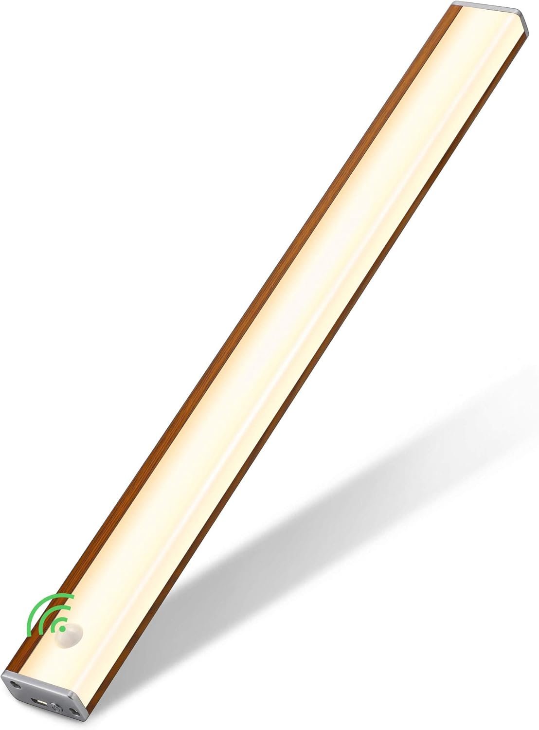 Automatic Rechargeable Closet Light 48 LED Pantry Light,Two Modes Motion Sensor Lighting Kitchen Lighting Cabinet Lights(158lm,4000k, 15.9inch) Wood Grain Warm White